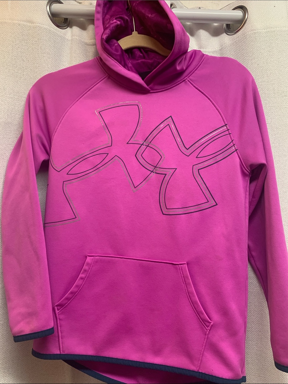 Under Armour Hot Pink Pullover Hoodie with Logo
